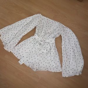 Missguided Polka Dot Off the Shoulder Romper